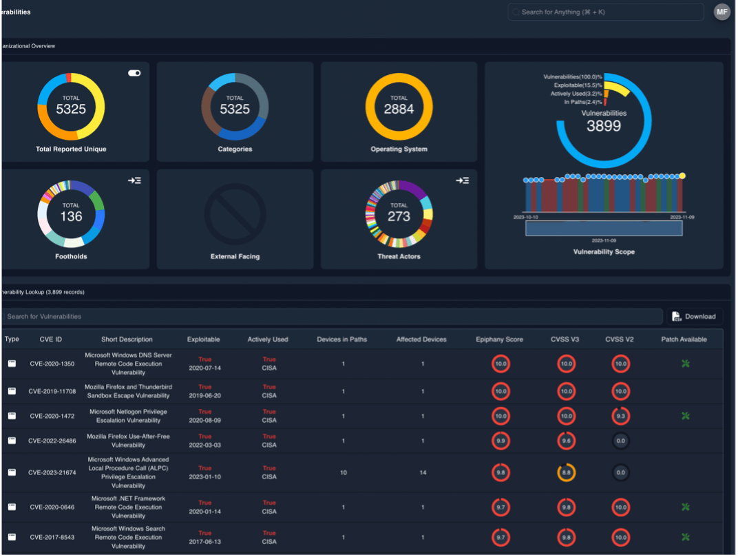 Epiphany screen showing found vulnerabilities